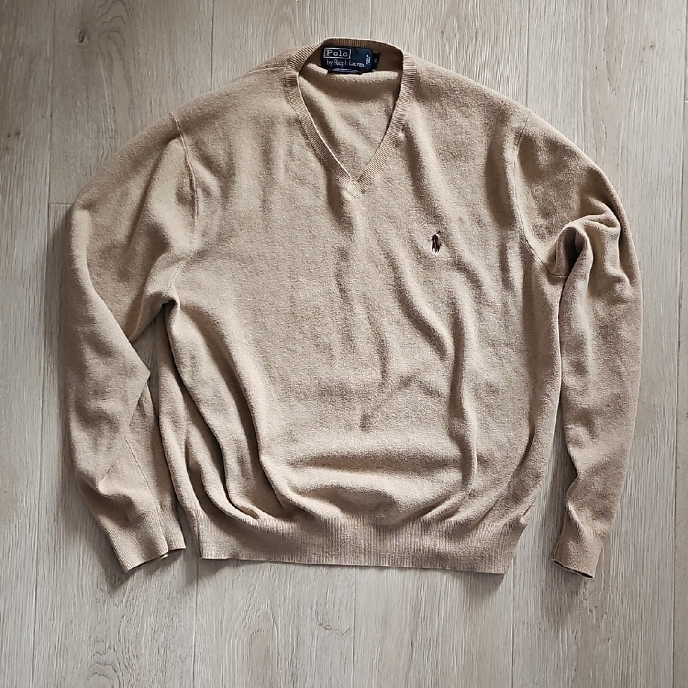 Polo by Ralph Lauren Beige V-Neck Sweater